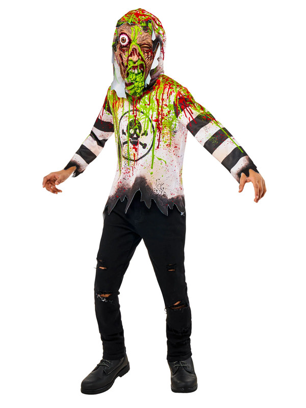 Toxic Kid Costume Zombie Skull & Cross Bones Halloween Boys Girls Fancy Dress