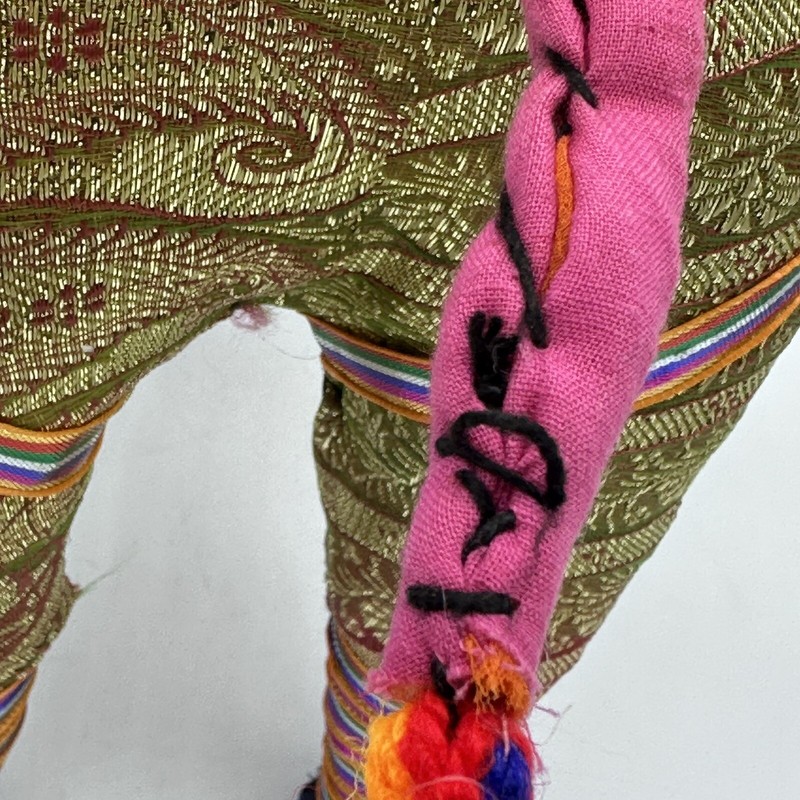 Rajasthani Indian Folk Art Colorful Fabric & Embellishments Large 16 In Elephant gallery