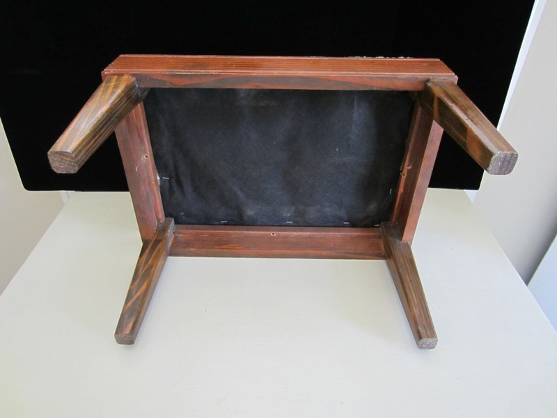 HAND-HOOKED TORTOISE FOOTSTOOL (Hooked by Ramona Maddox) gallery