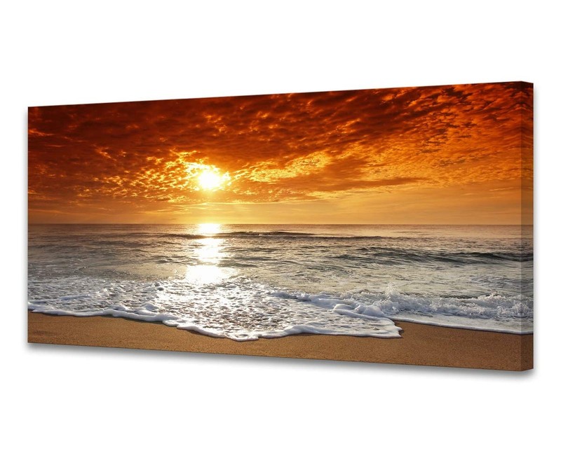 Muolunna S04650 Canvas Prints Wall Art Sunset Ocean Beach Pictures Photo Pain…