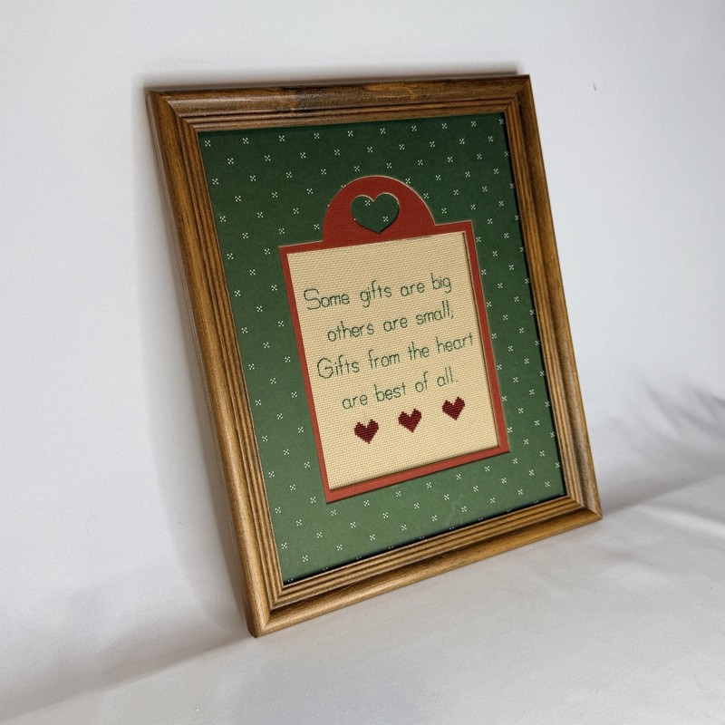Vintage Original Cross Stitch Gifts From The Heart Custom Framed Art Cottage gallery