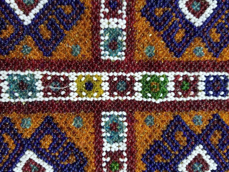Vintage Traditional Afghan Kuchi Hand Beaded Neck Panel L:29 B:24 S:24cms gallery