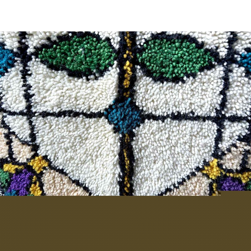 Latch hook tapestry wall hanging handmade wool fiber art wall decor gallery