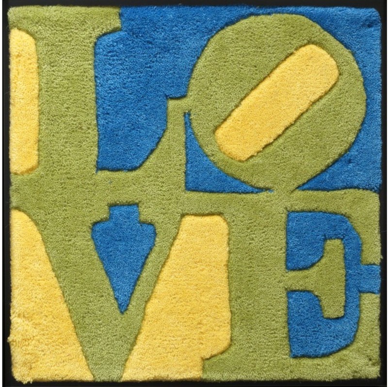 ROBERT INDIANA ‘Spring LOVE’ 2006 Wool Hand Tufted Rug x galerie-f, Germany NEW!