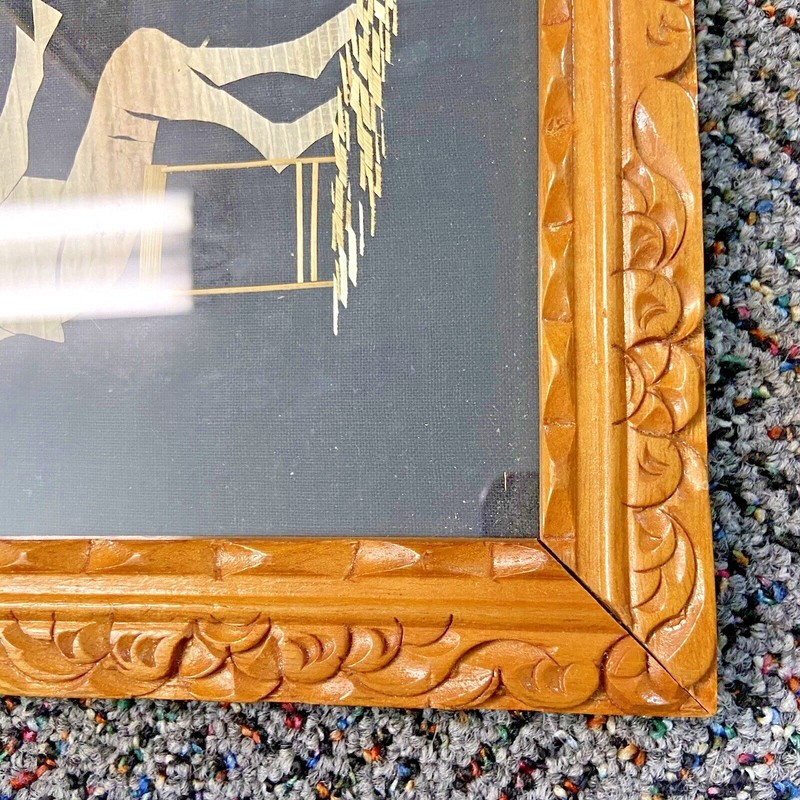 Vintage Asian Bamboo Straw Folk Art Wall Hanging gallery