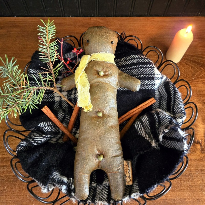 Primitive Gingerbreadman Folkart Holiday Christmas Decor Art