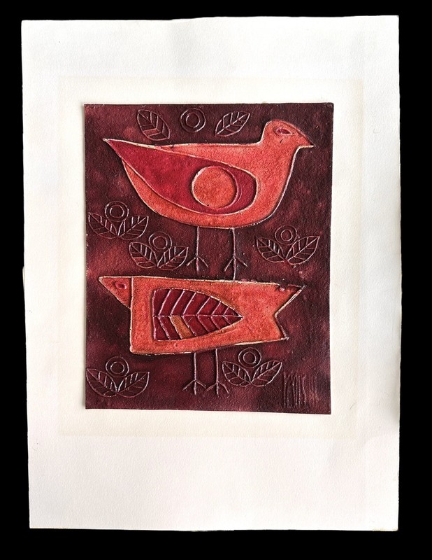 Birds Mid Century Leather Tooled gallery
